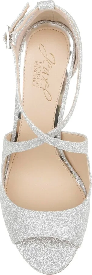 Jewel Badgley Mischka Women's Jonna Crisscross Peep Toe Evening Sandals - Image 7