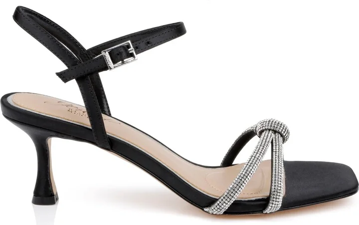 Jewel Badgley Mischka Women's Maci Rhinestone Knot Kitten Heel Sandals - Image 2