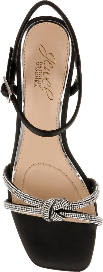 Jewel Badgley Mischka Women's Maci Rhinestone Knot Kitten Heel Sandals - Image 4