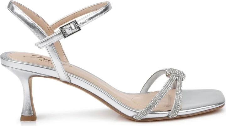 Jewel Badgley Mischka Women's Maci Rhinestone Knot Kitten Heel Sandals - Image 6