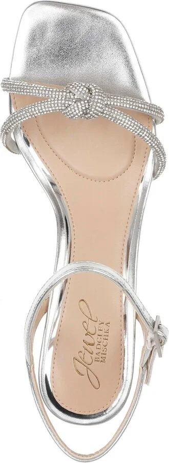 Jewel Badgley Mischka Women's Maci Rhinestone Knot Kitten Heel Sandals - Image 8