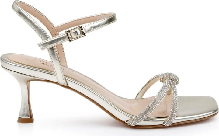 Jewel Badgley Mischka Women's Maci Rhinestone Knot Kitten Heel Sandals - Image 10