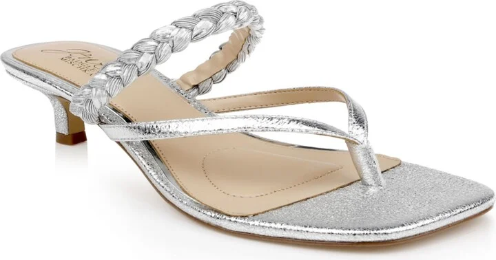 Jewel Badgley Mischka Women's Nadya Kitten Heel Sandals