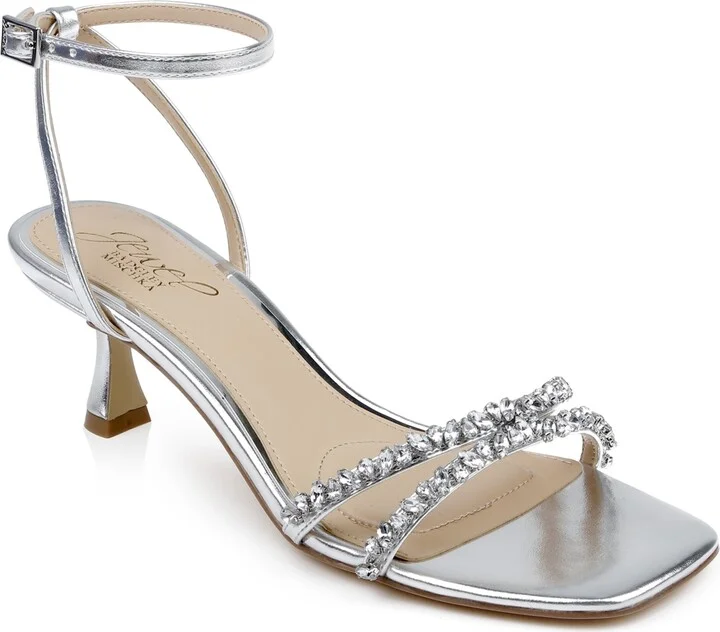 Jewel Badgley Mischka Women's Nayla Kitten Heel Dress Sandals