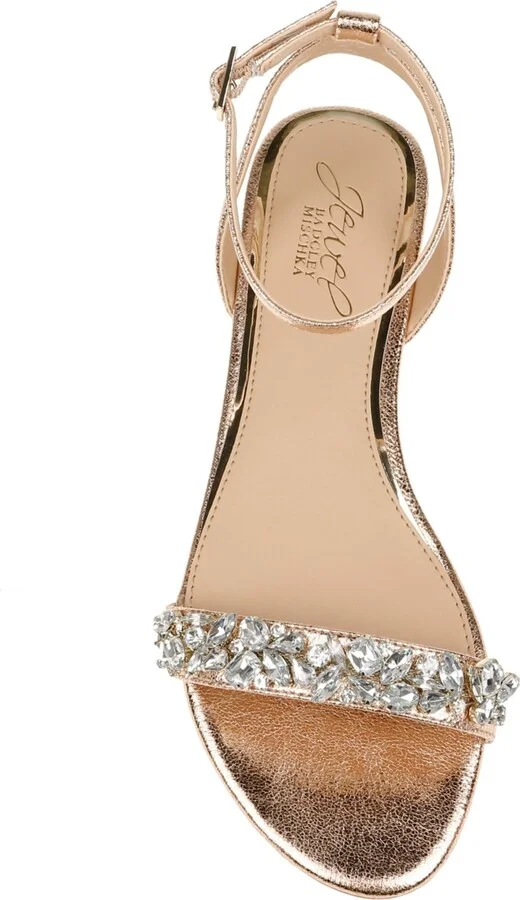 Jewel Badgley Mischka Women's Ohara Embellished Evening Flat Sandals - Image 7