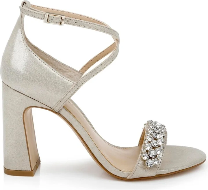 Jewel Badgley Mischka Women's Penny Crisscross Strap Block Heel Evening Sandals - Image 2