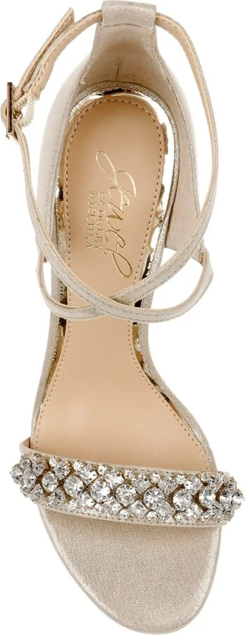 Jewel Badgley Mischka Women's Penny Crisscross Strap Block Heel Evening Sandals - Image 3