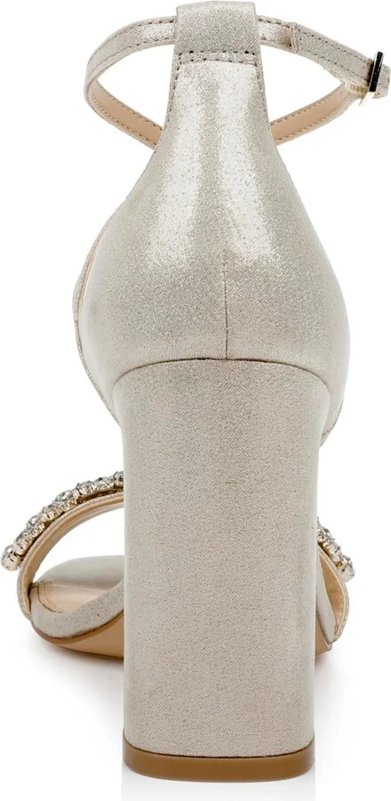 Jewel Badgley Mischka Women's Penny Crisscross Strap Block Heel Evening Sandals - Image 4