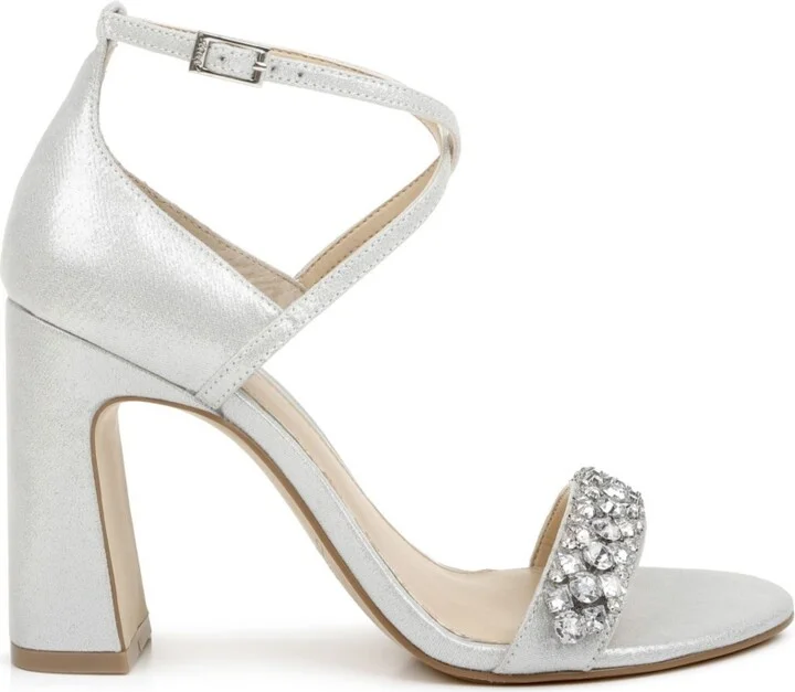 Jewel Badgley Mischka Women's Penny Crisscross Strap Block Heel Evening Sandals - Image 5