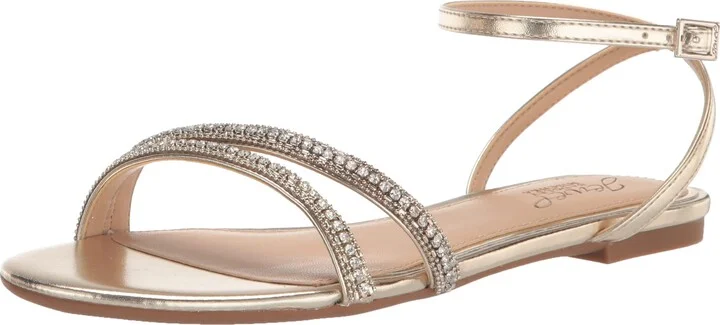 Jewel Badgley Mischka Women's Roslyn Flat Sandal