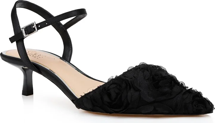 Jewel Badgley Mischka Women's Selene Kitten Heel Dress Pumps