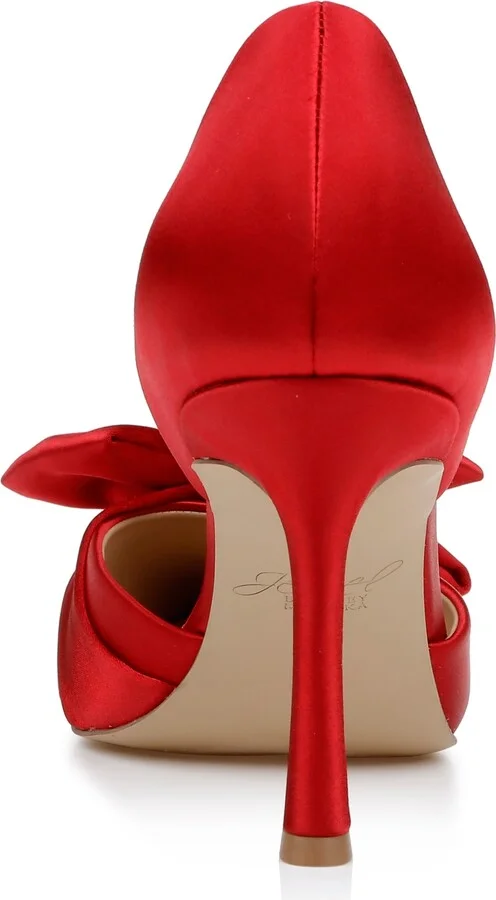 Jewel Badgley Mischka Women's Sidney Slip On Evening Bow Pumps - Image 3