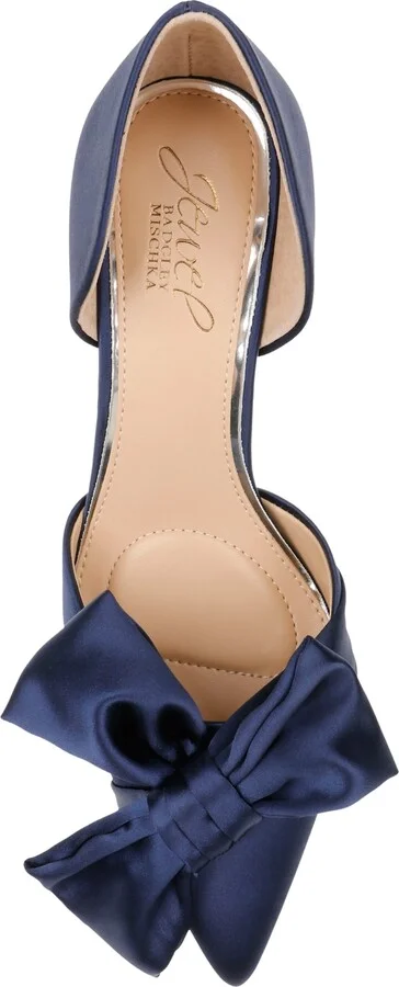 Jewel Badgley Mischka Women's Sidney Slip On Evening Bow Pumps - Image 8