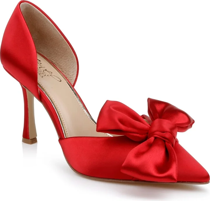 Jewel Badgley Mischka Women's Sidney Slip On Evening Bow Pumps