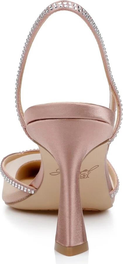 Jewel Badgley Mischka Women's Tammy Mesh Slingback Pumps - Image 3