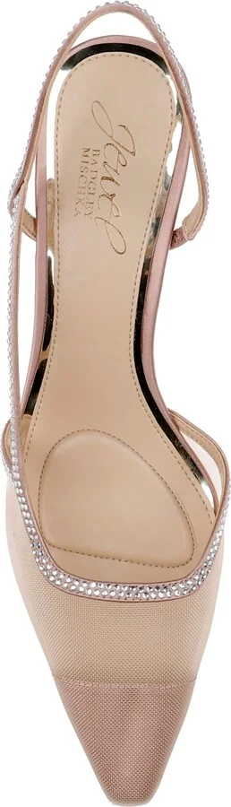 Jewel Badgley Mischka Women's Tammy Mesh Slingback Pumps - Image 4