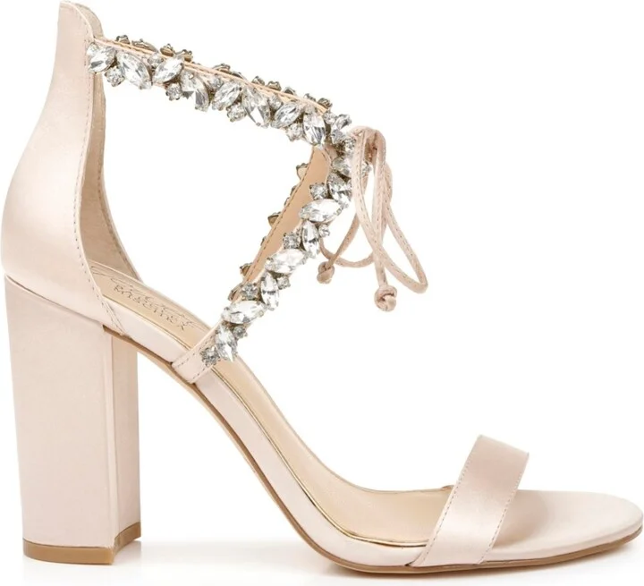 Jewel Badgley Mischka Women's Thamar Rhinestone Tie Detail Block Heel Evening Sandals - Image 2