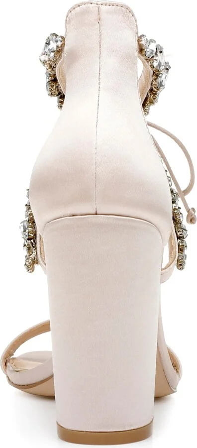 Jewel Badgley Mischka Women's Thamar Rhinestone Tie Detail Block Heel Evening Sandals - Image 3