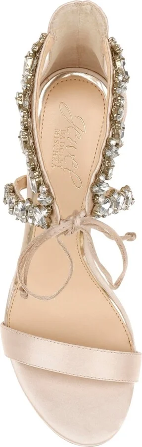 Jewel Badgley Mischka Women's Thamar Rhinestone Tie Detail Block Heel Evening Sandals - Image 4