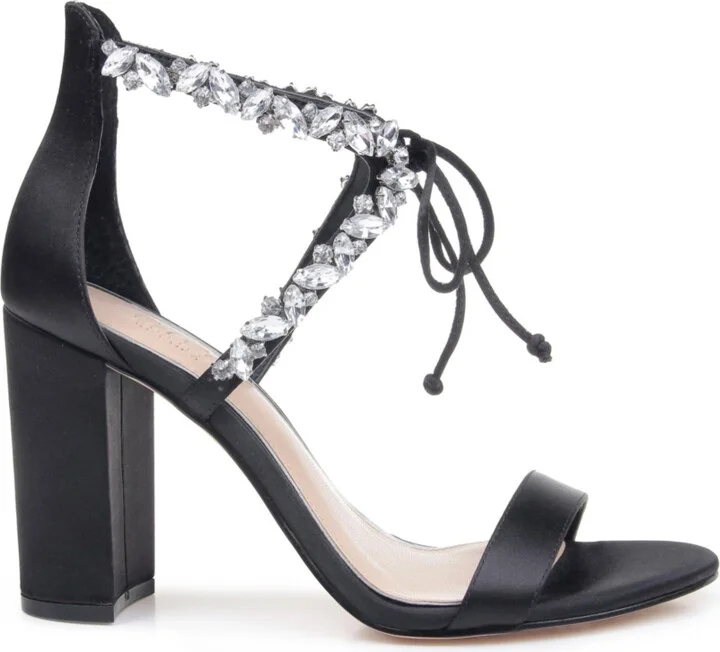 Jewel Badgley Mischka Women's Thamar Rhinestone Tie Detail Block Heel Evening Sandals - Image 6