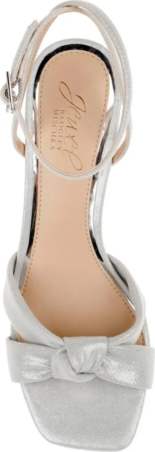 Jewel Badgley Mischka Women's Valarie Square Toe Kitten Heel Evening Sandals - Image 4