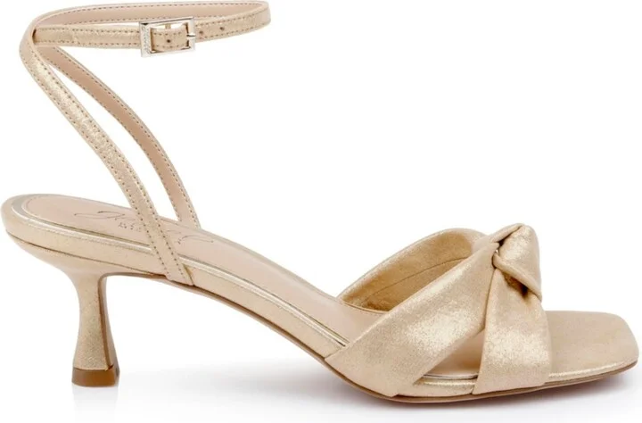 Jewel Badgley Mischka Women's Valarie Square Toe Kitten Heel Evening Sandals - Image 6