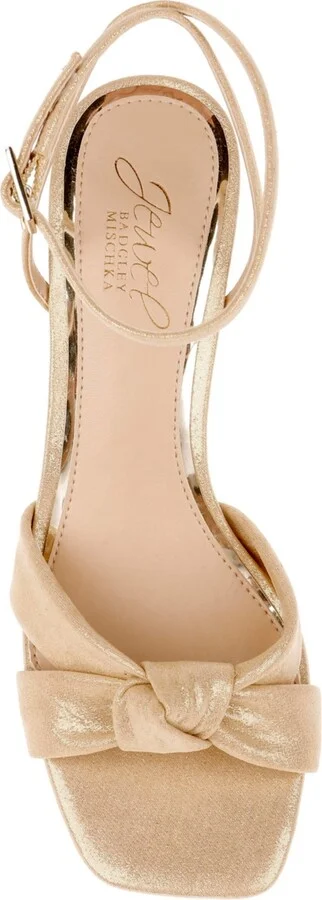 Jewel Badgley Mischka Women's Valarie Square Toe Kitten Heel Evening Sandals - Image 9
