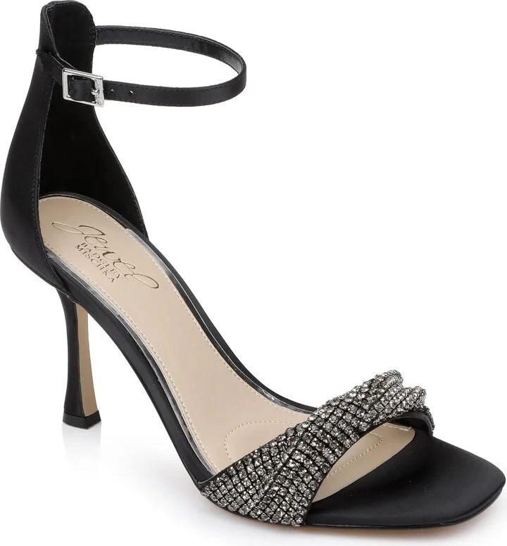 Jewel Badgley Mischka Yesica Stiletto with Crystal-Encrusted Strap