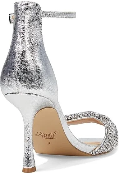 Jewel Badgley Mischka Yesica Women's Sandals Silver Textile : 10 M, Synthetic - Image 4