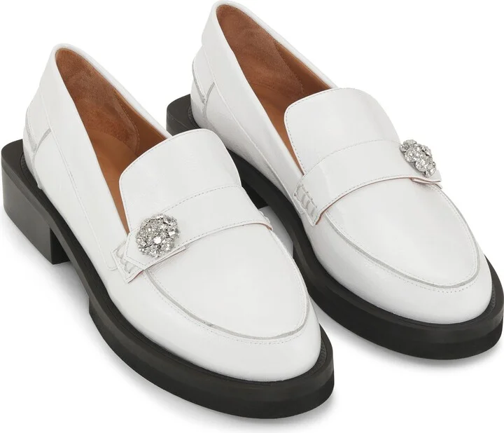 Jewel Buckle Patent Leather Loafer