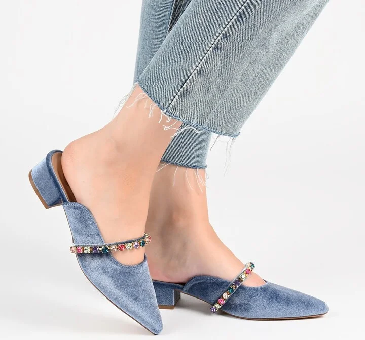 Jewel Embellished Pointed Toe Mule - Image 7