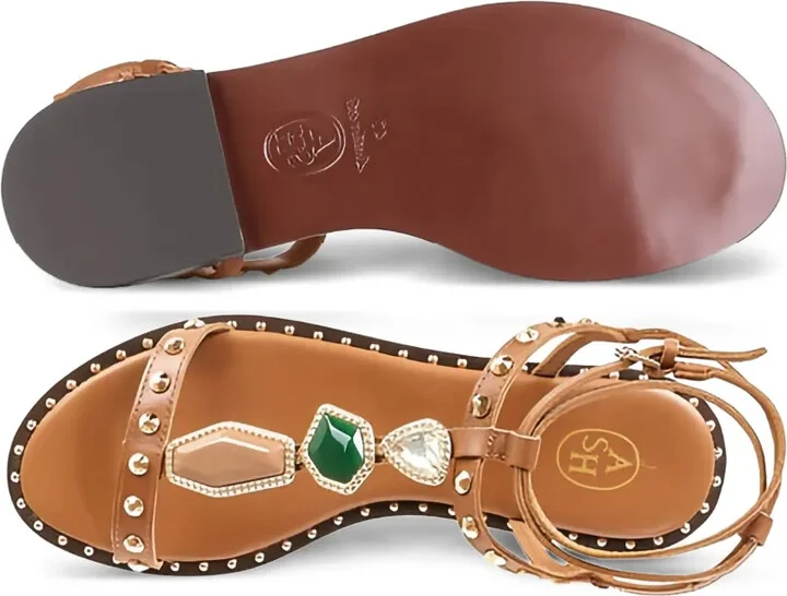 Jewel-Embellished Studded Sandals - Image 3