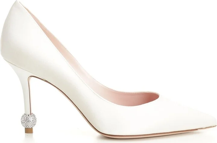 Jewel Heel Pumps Beige