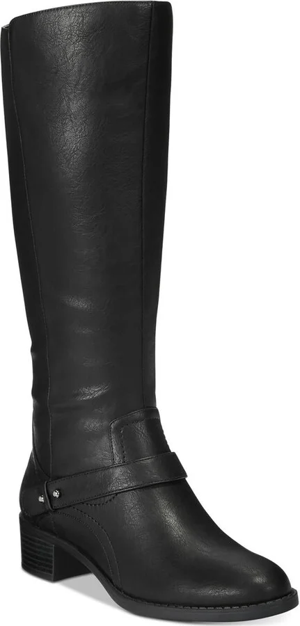 Jewel Plus Womens Wide Calf Faux Leather Knee-High Boots