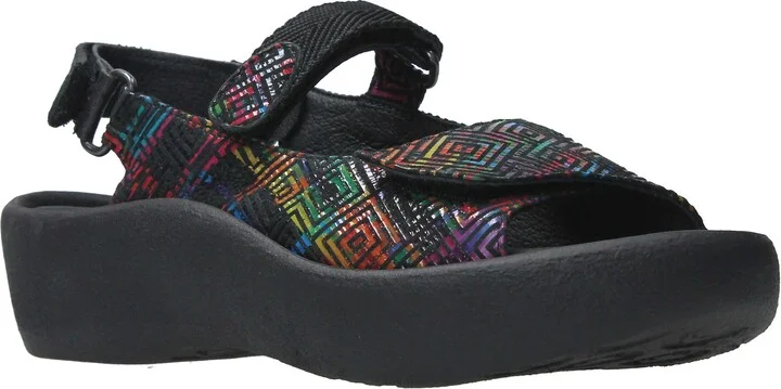 Black Multi Printed Leather