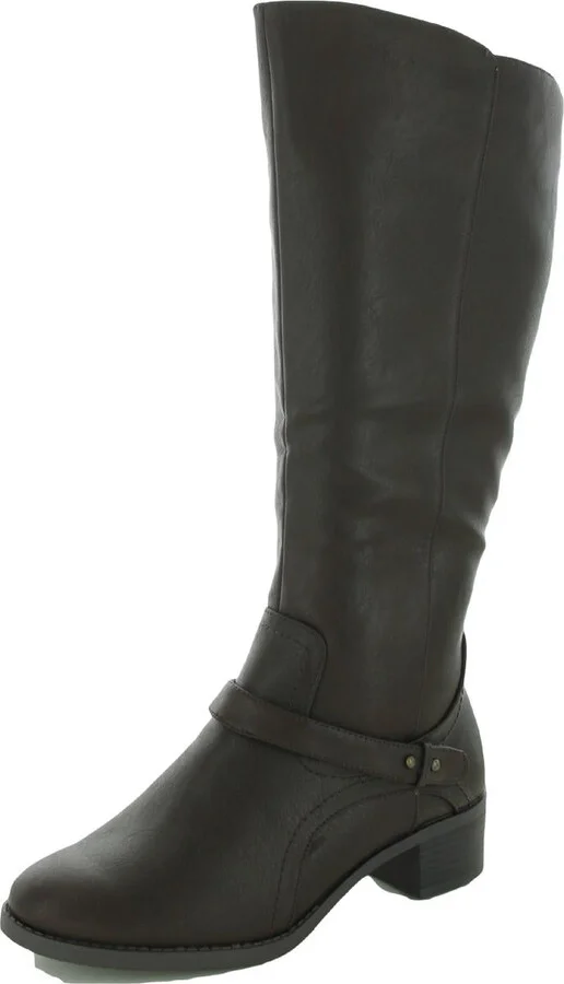 Jewel Womens Faux-Leather Tall Knee-High Boots