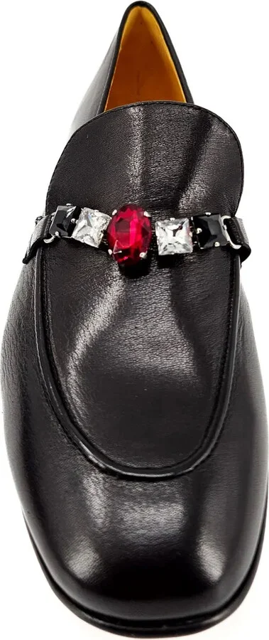 Jeweled Leather Loafers - Image 4