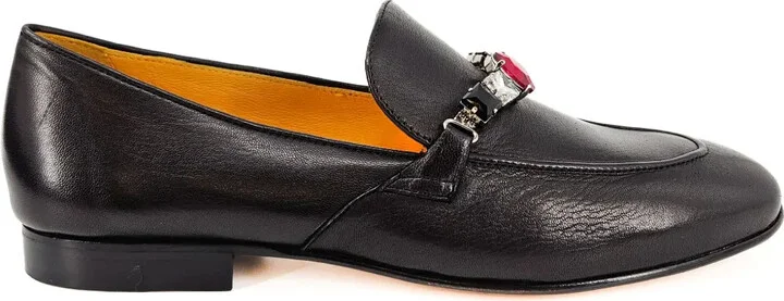 Jeweled Leather Loafers