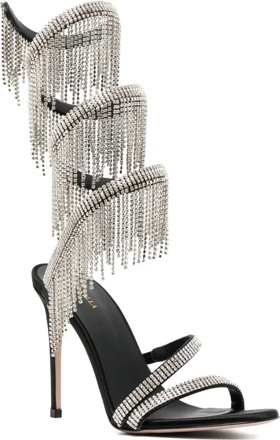 Jewels 105mm fringe-detail sandals - Image 2