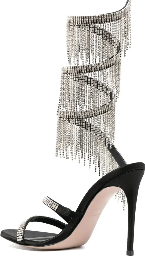 Jewels 105mm fringe-detail sandals - Image 3