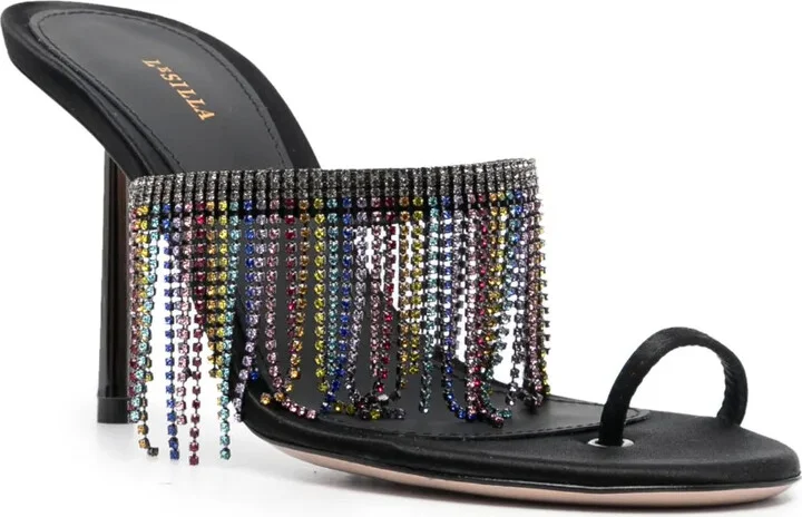 Jewels 95mm satin sandals - Image 2