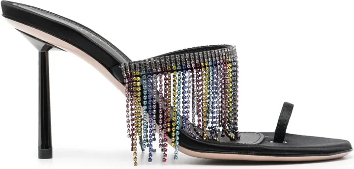 Jewels 95mm satin sandals
