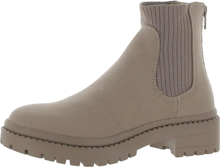 JHAZZEL Womens Round Toe Casual Ankle Boots