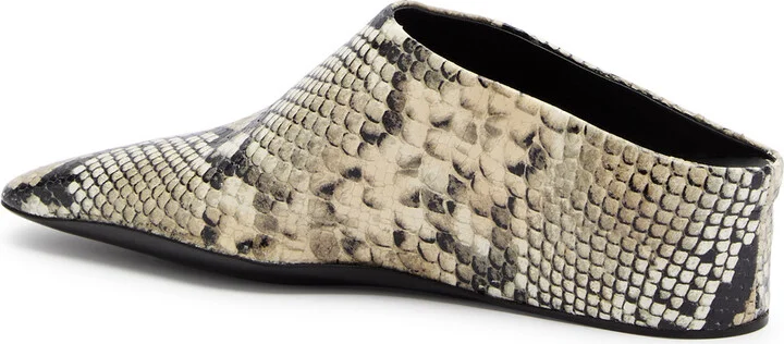 Jil Sander 40 Python-effect Leather Wedge Mules - Image 2