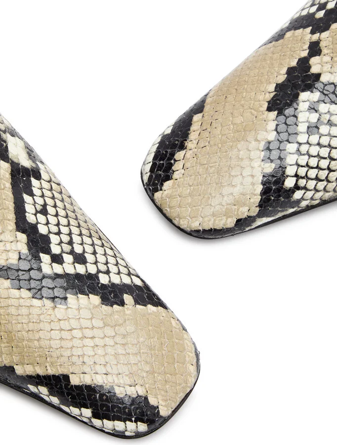 Jil Sander 40 Python-effect Leather Wedge Mules - Image 3