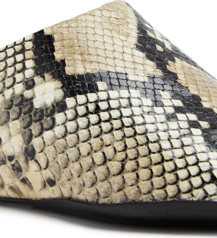Jil Sander 40 Python-effect Leather Wedge Mules - Image 4