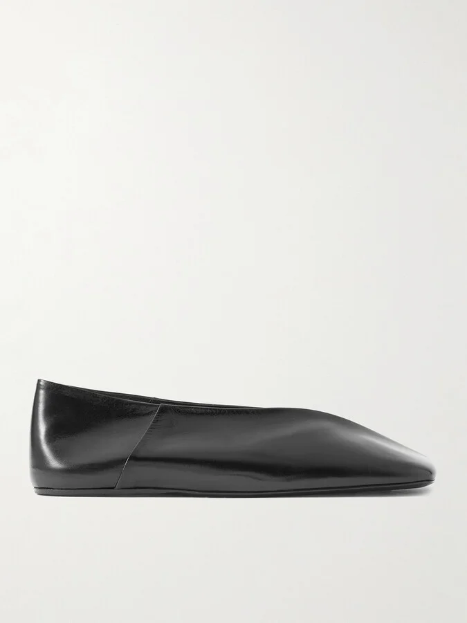 Jil Sander - Asymmetric Leather Ballet Flats - Black - Image 5