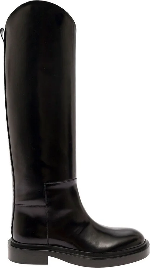 Jil Sander Asymmetric Round-Toe Boots