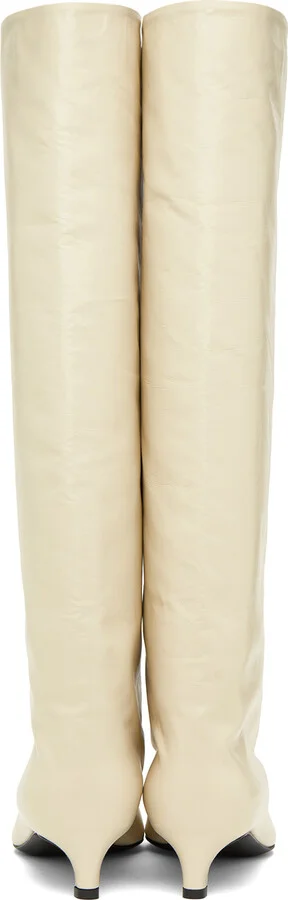 Jil Sander Beige Calfskin Boots - Image 2