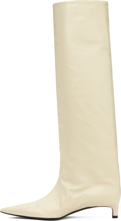 Jil Sander Beige Calfskin Boots - Image 3